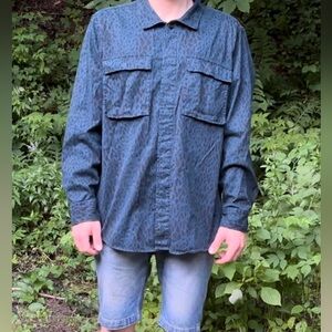 American eagle leopard print long sleeve shirt